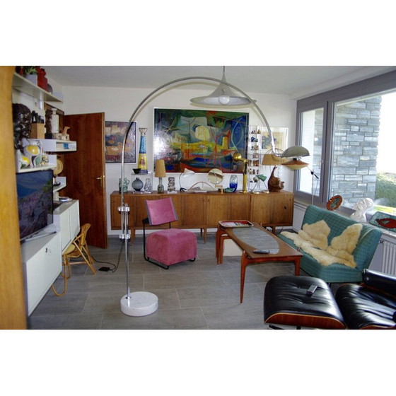 Image 1 of Lampadaire vintage en marbre pour Bellux, Suisse 1970