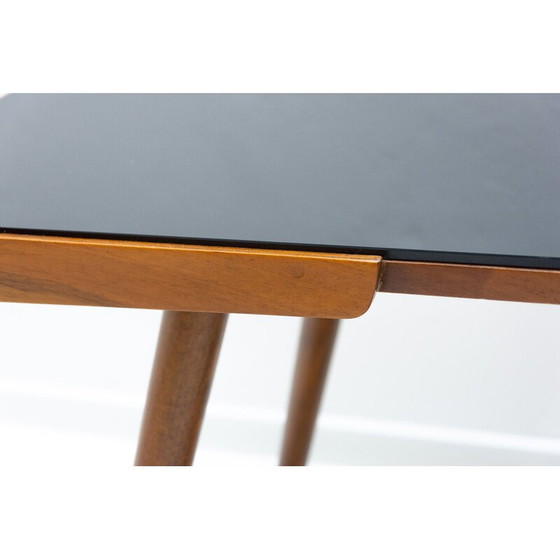 Image 1 of Table basse vintage en verre opaxite et hêtre pour Interiér Praha, Tchécoslovaquie 1960