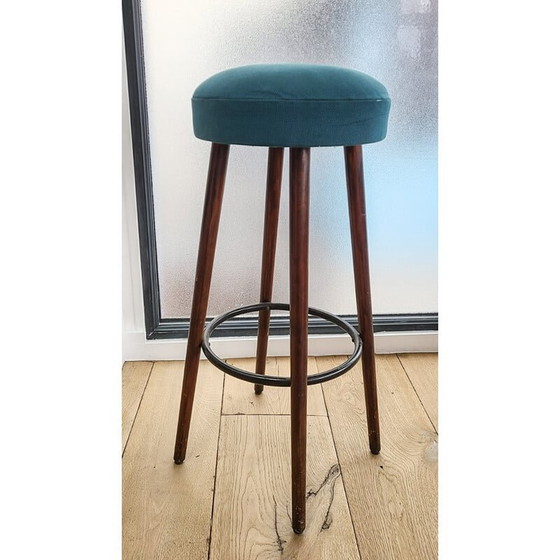 Image 1 of Ensemble de 4 tabourets vintage en bois de hêtre, Danemark 1970