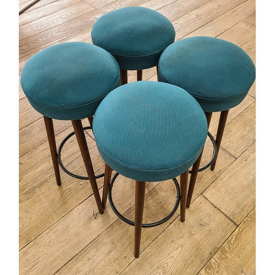 Image 1 of Ensemble de 4 tabourets vintage en bois de hêtre, Danemark 1970