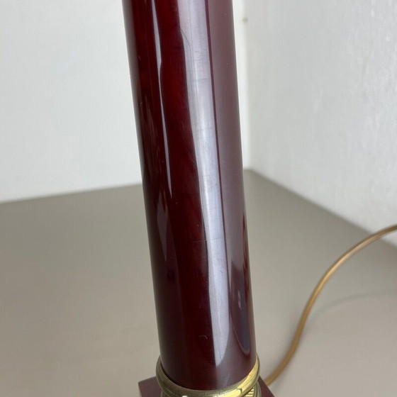 Image 1 of Lampe de table vintage Catalina en laiton rouge, Italie 1960s