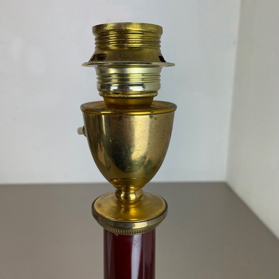 Image 1 of Lampe de table vintage Catalina en laiton rouge, Italie 1960s