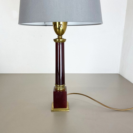 Image 1 of Lampe de table vintage Catalina en laiton rouge, Italie 1960s