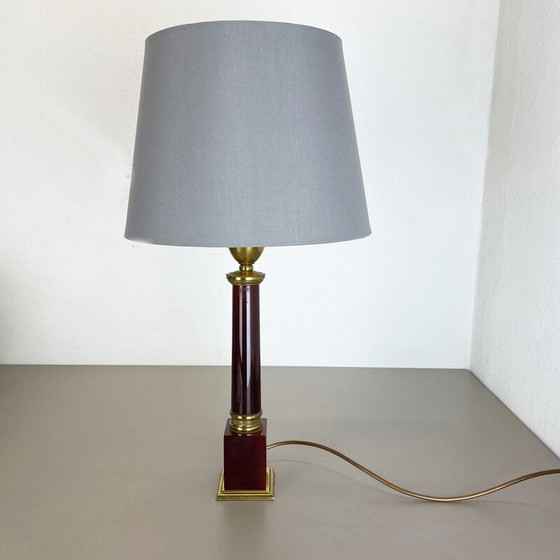 Image 1 of Lampe de table vintage Catalina en laiton rouge, Italie 1960s