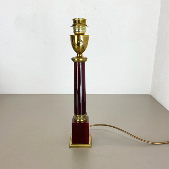 Image 1 of Lampe de table vintage Catalina en laiton rouge, Italie 1960s