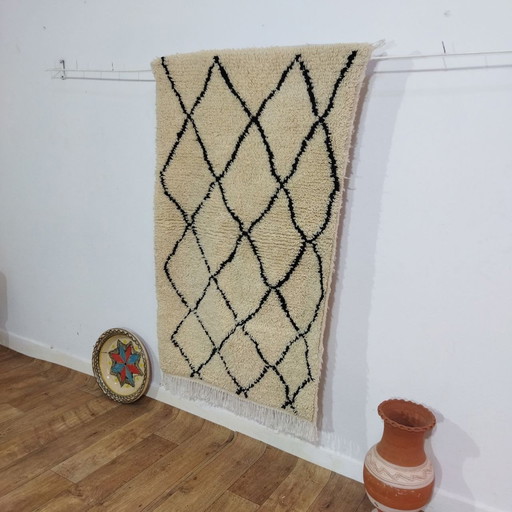 Petit tapis berbère marocain en laine - Kleiner Marokkanischer Berber Wollteppich