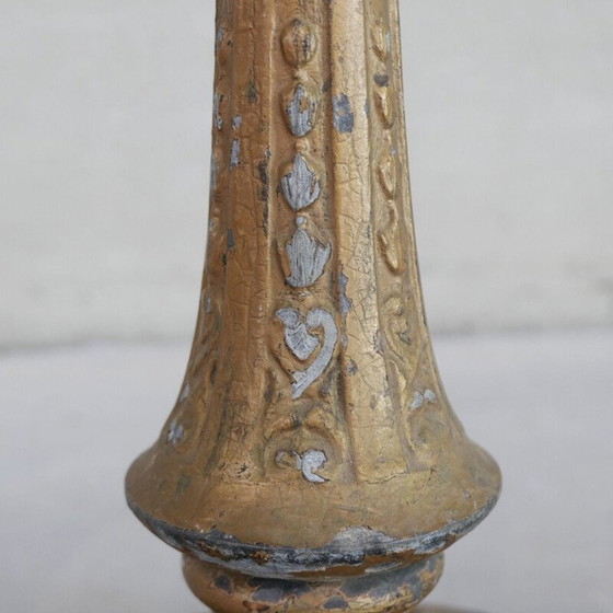 Image 1 of Lampadaire Vintage Art Déco en bois et métal doré, France 1930