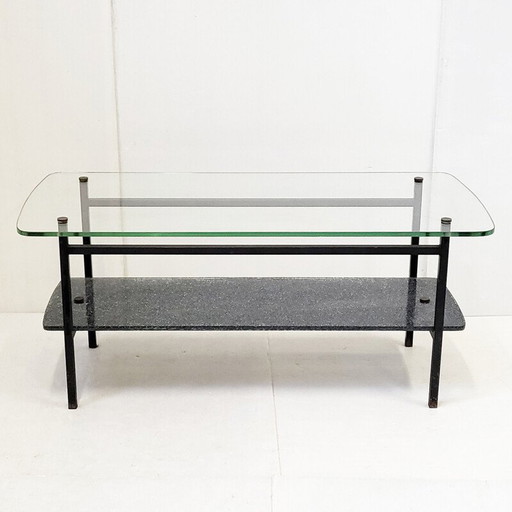 Table basse en verre vintage, 1950