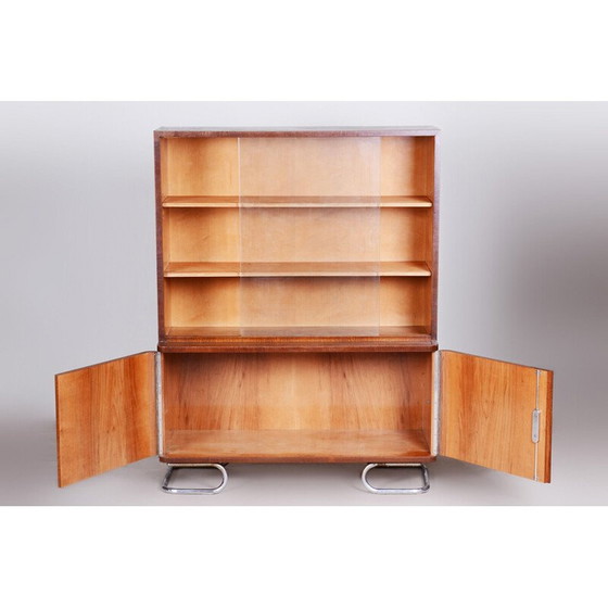 Image 1 of Bibliothèque vintage art déco en chêne et acier de Vichr a Spol, Tchèque 1930