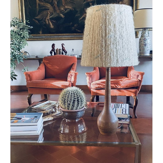 Image 1 of Lampe de table en faïence du milieu du siècle, France années 1950