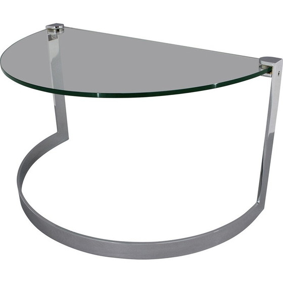 Image 1 of Table basse vintage en acier et verre par Friedrich Moller pour Ronald Schmitt Tische, 1980