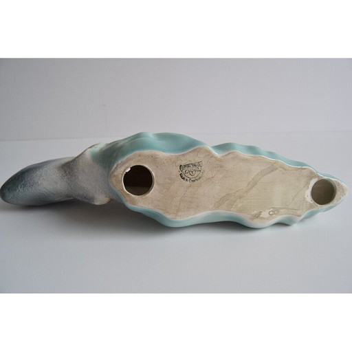 Sculpture Art Déco vintage Truite par Ditmar Urbach Usine de Znojmo, Tchécoslovaquie années 1940