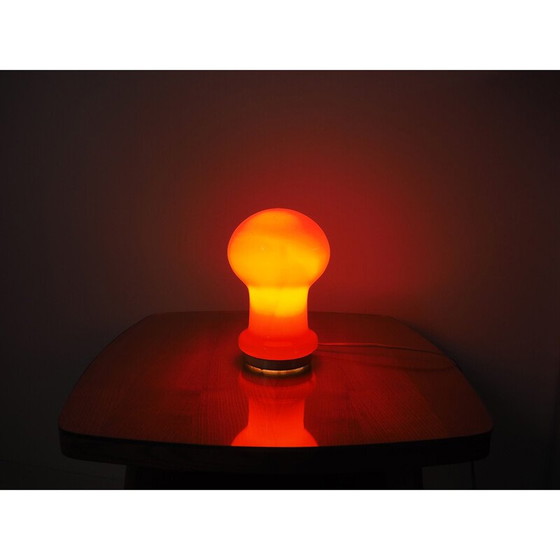 Image 1 of Lampe de table en verre rouge du milieu du siècle EGG par Stefan Tabery pour OPP Jihlava, années 1970