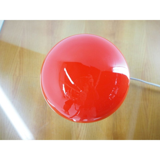 Image 1 of Lampe de table en verre rouge du milieu du siècle EGG par Stefan Tabery pour OPP Jihlava, années 1970