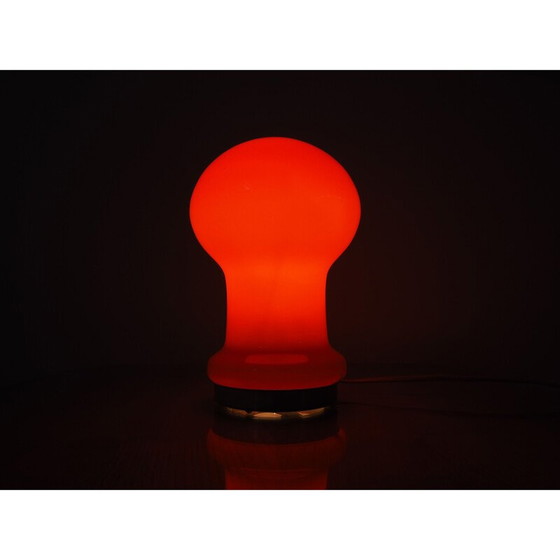 Image 1 of Lampe de table en verre rouge du milieu du siècle EGG par Stefan Tabery pour OPP Jihlava, années 1970