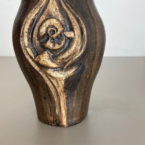 Image 1 of Vase abstrait vintage en grès "brutaliste" de Gerhard Liebenthron, Allemagne, années 1980