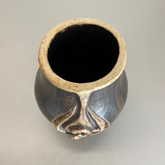 Image 1 of Vase abstrait vintage en grès "brutaliste" de Gerhard Liebenthron, Allemagne, années 1980