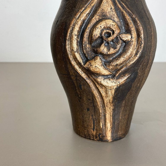 Image 1 of Vase abstrait vintage en grès "brutaliste" de Gerhard Liebenthron, Allemagne, années 1980