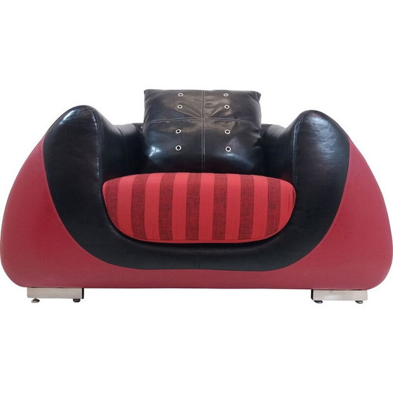 Image 1 of Fauteuil vintage en peau de veau, Tchécoslovaquie 1960