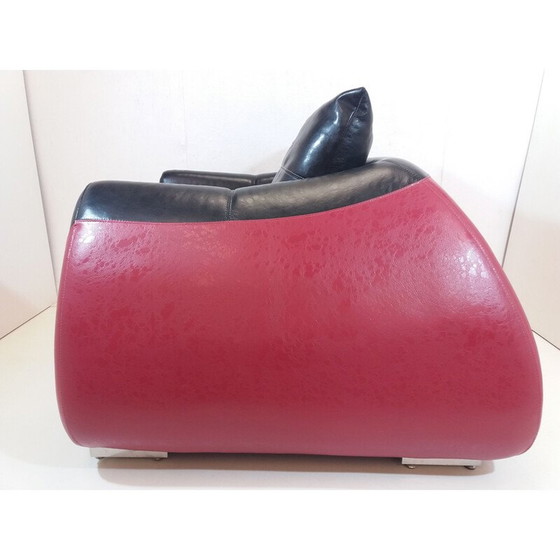 Image 1 of Fauteuil vintage en peau de veau, Tchécoslovaquie 1960