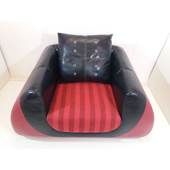 Image 1 of Fauteuil vintage en peau de veau, Tchécoslovaquie 1960