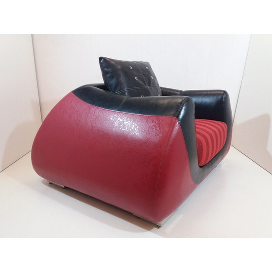 Image 1 of Fauteuil vintage en peau de veau, Tchécoslovaquie 1960