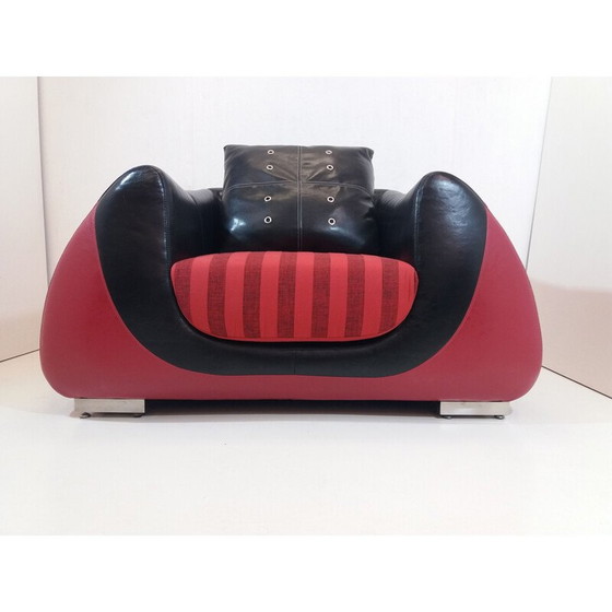 Image 1 of Fauteuil vintage en peau de veau, Tchécoslovaquie 1960