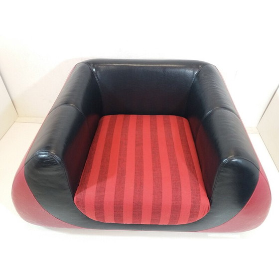 Image 1 of Fauteuil vintage en peau de veau, Tchécoslovaquie 1960