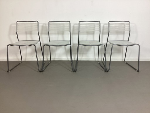 4 Chaises empilables vintage Ikea Melker Scoobidoe Spaghetti Lisa Norinder