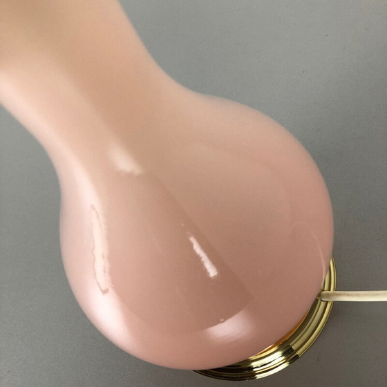 Image 1 of Vintage New Old Stock Opaline Murano Glass Rose Table Desk Light Cenedese Vetri 1960s