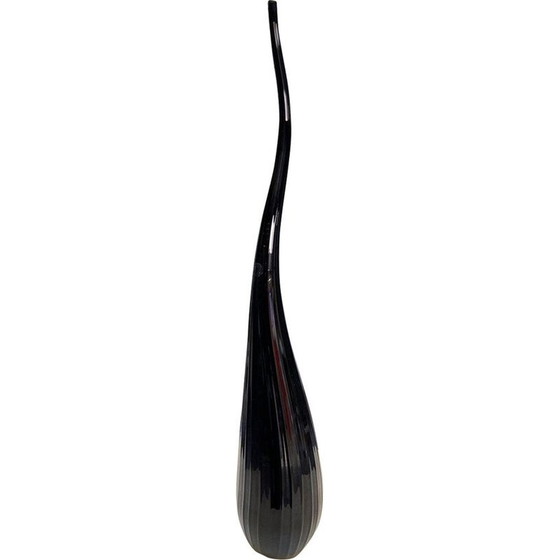 Image 1 of Vase vintage Aria Black, Renzo Stellon by Salvatia Murano 2009
