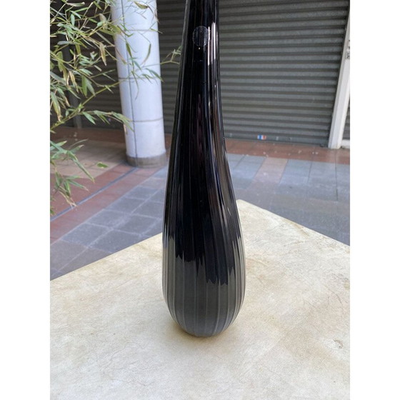 Image 1 of Vase vintage Aria Black, Renzo Stellon by Salvatia Murano 2009