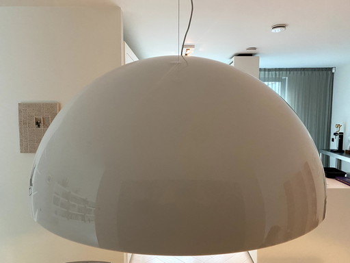 Grande lampe dôme avec intérieur en feuille d'or