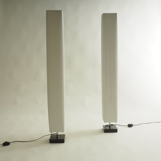 Image 1 of 2 Lampes de sol en tissu plissé