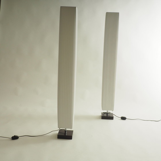 Image 1 of 2 Lampes de sol en tissu plissé