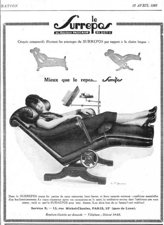 Image 1 of Fauteuil Le Surrepos Du Dr. Pascaud Marron, Paris, 1927