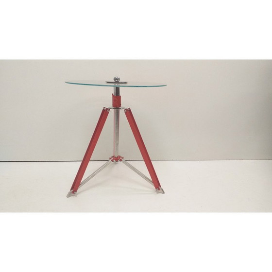 Image 1 of Table d'appoint industrielle vintage en métal et réglable en hauteur, Tchécoslovaquie, années 1980