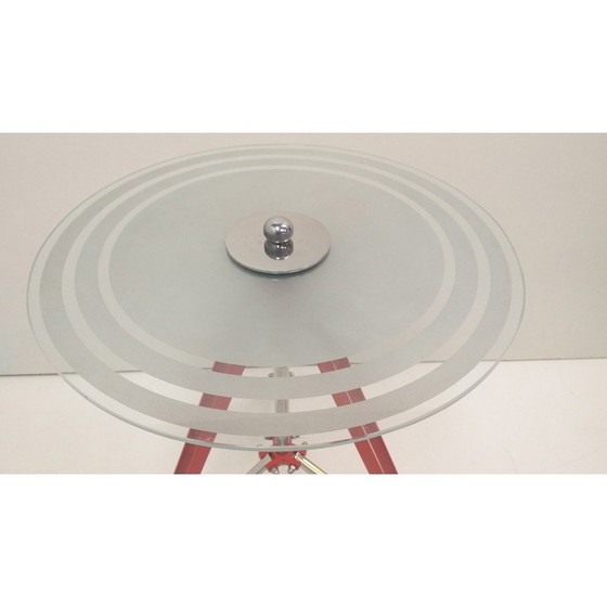 Image 1 of Table d'appoint industrielle vintage en métal et réglable en hauteur, Tchécoslovaquie, années 1980