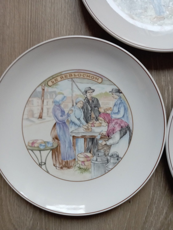 Image 1 of Service 6 Assiettes À Fromage Français De Pillivuyt, 1960/70
