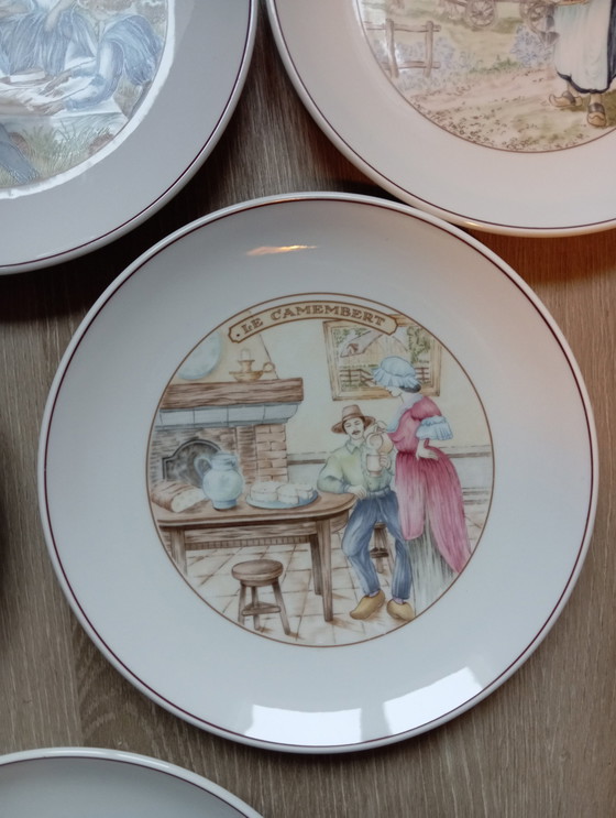 Image 1 of Service 6 Assiettes À Fromage Français De Pillivuyt, 1960/70