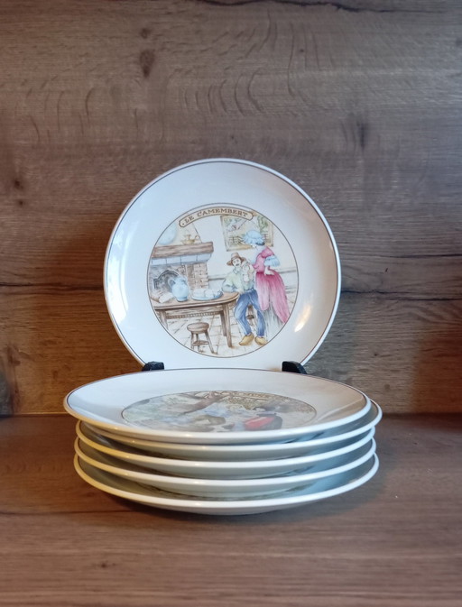 Service 6 Assiettes À Fromage Français De Pillivuyt, 1960/70