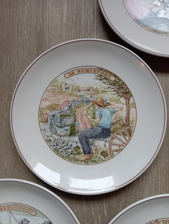 Image 1 of Service 6 Assiettes À Fromage Français De Pillivuyt, 1960/70