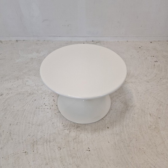 Image 1 of Table basse ronde vintage en bois blanc et métal par Pierre Paulin pour Artifort, 1970