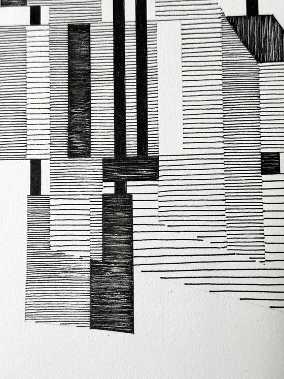 Image 1 of Composition à l'encre (2 Arteorks) -Eugene Eechaut (1938-2019)