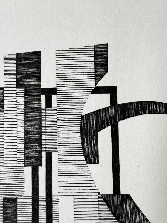 Image 1 of Composition à l'encre (2 Arteorks) -Eugene Eechaut (1938-2019)