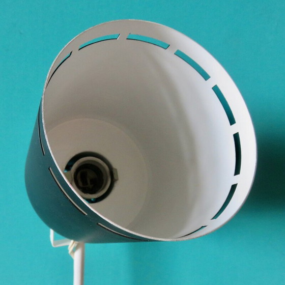 Image 1 of Paire d'appliques vintage en métal laqué blanc avec de longs bras tubulaires pour Lita, France