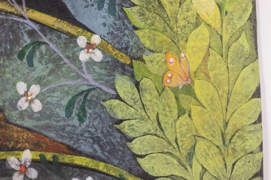 Image 1 of Toile Peinte Représentant Une Nature Luxuriante. Travail Contemporain.