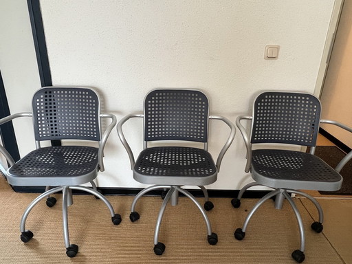 3x Chaises en argent I.C.F. De Padova - Vico Magistretti