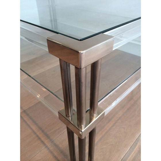 Image 1 of Table basse vintage en chrome et plexiglas, 1970