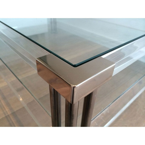 Image 1 of Table basse vintage en chrome et plexiglas, 1970